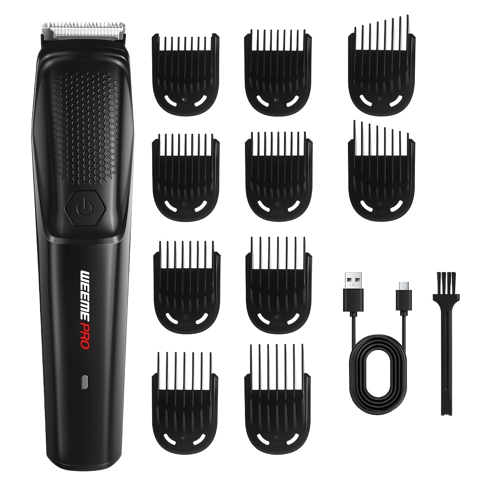 Image of Weeme Men's Beard Trimmer, Hair Clippers & Electric Shaver, Cordless Clippers For Facial, Mustache & Body Hair, Rechargeable Grooming Tool, Perfect Gift For Men, Black