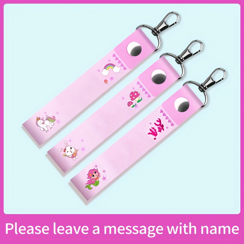 Image of Personalized Custom Name Sticker Cartoon Hanging Hanging Key Chain School Bag Water Cup School Badge Assorted Color-pack Of 3