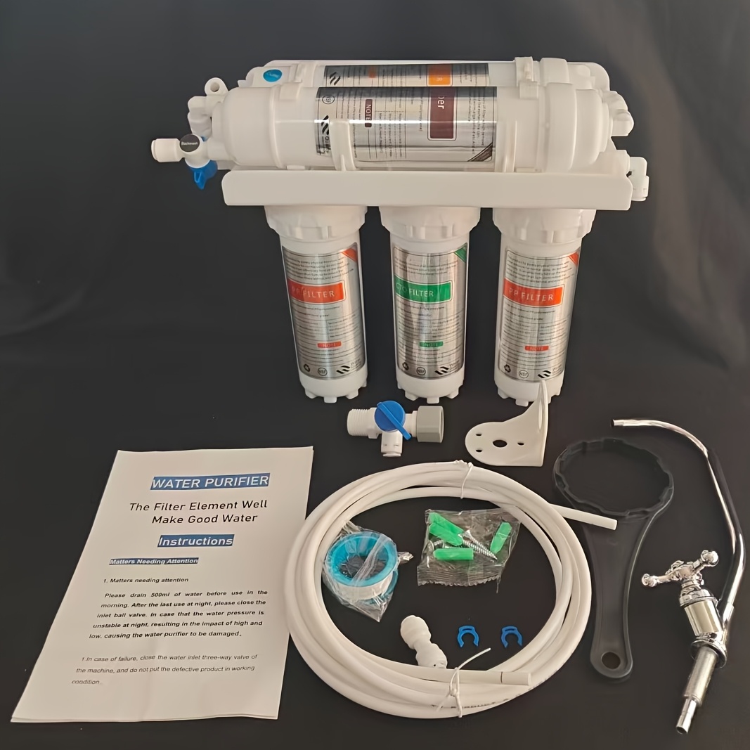 5-stage Water Purifier Set, Under-sink Kitchen Water Filtration System, No Electricity Required, 2l/ Rate