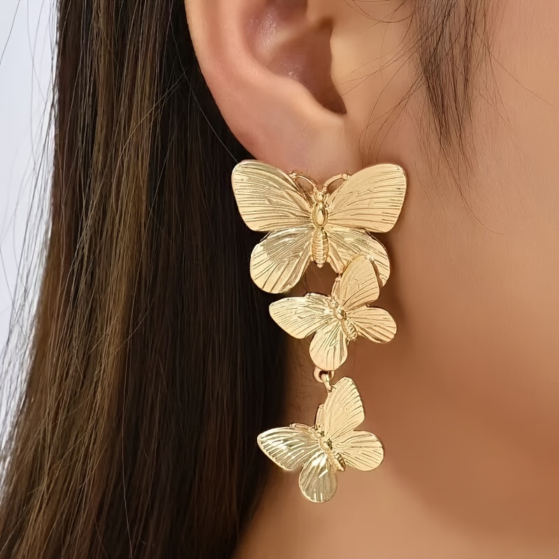 TEMU Boucles d'oreilles papillon minimalistes et tendance