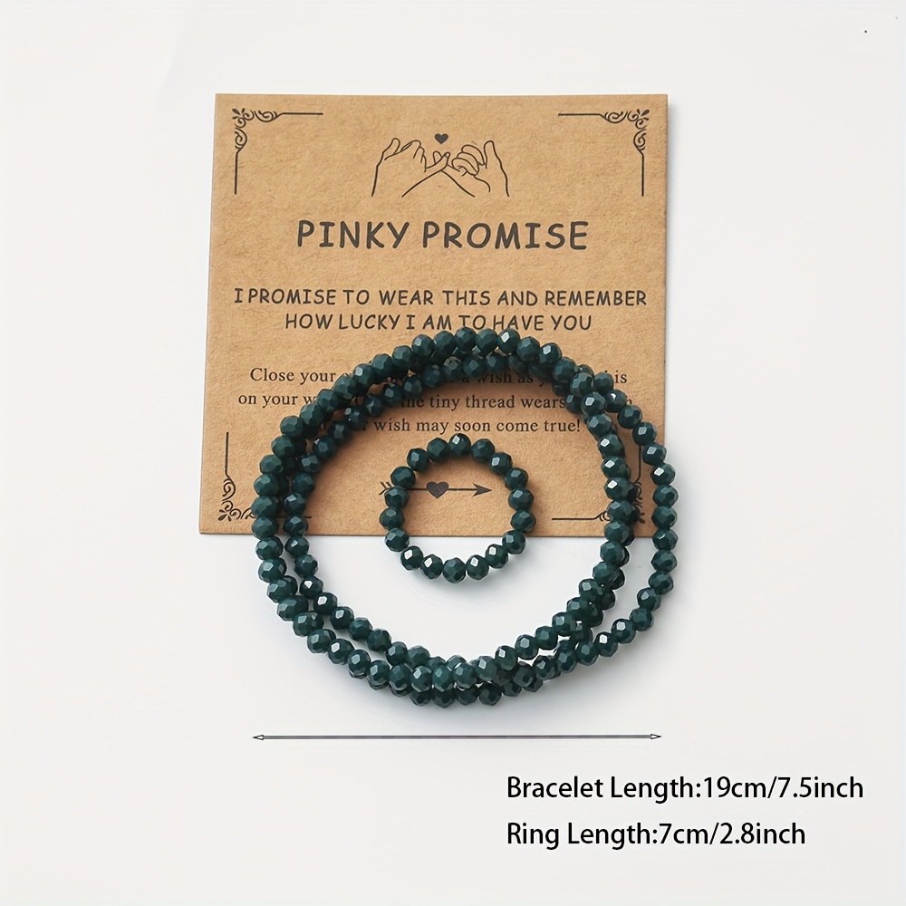 Bohemian Crystal Handmade Beaded Multi-Layer Bracelet and Ring Set