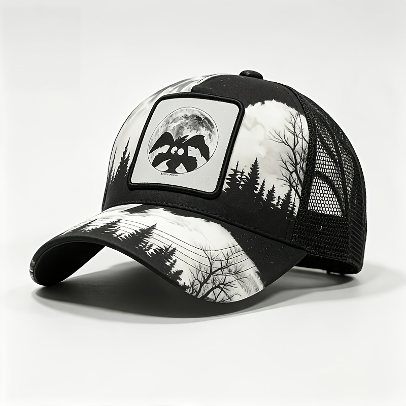 TEMU Cappellino da baseball patchwork con stampa animati WB Coyote autorizzato, cappellino da camionista, cappellino da baseball in rete con motivo