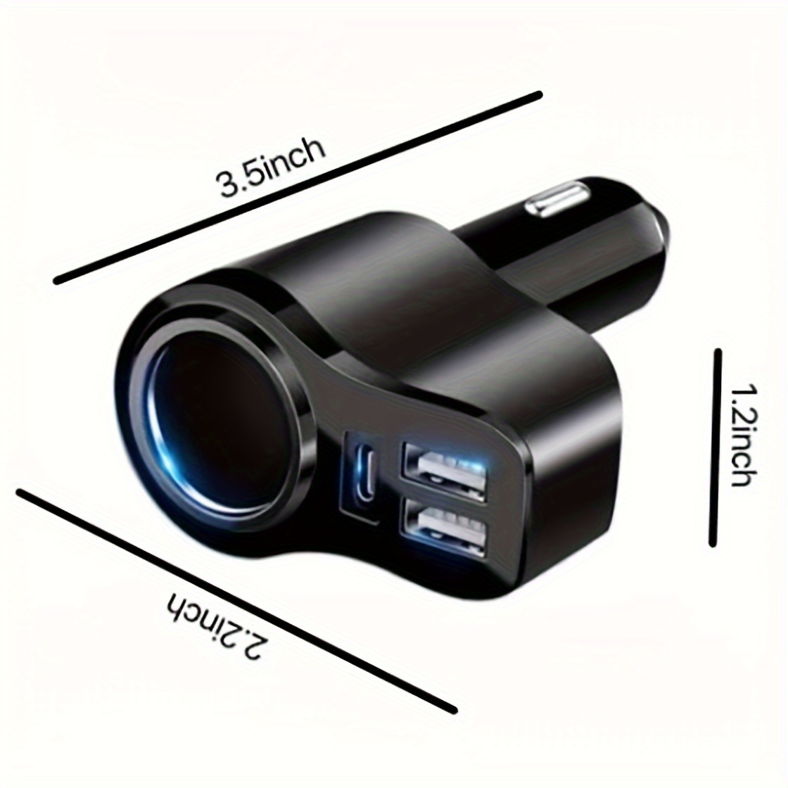 Încărcător Auto USB-C 4 în 1, 47W, 4 Porturi (USB + USB-C), Încărcare Rapidă pentru Mașină [1]