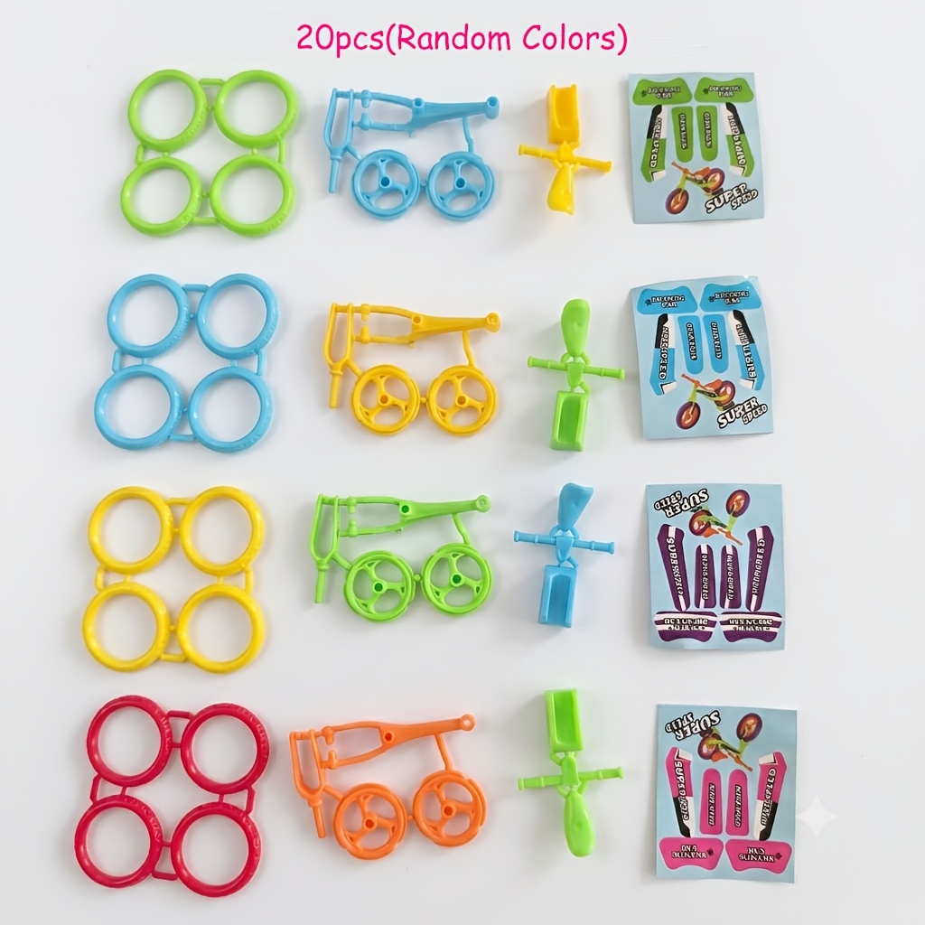 TEMU 20pcs Mini Building Bicycle Toys, Assemble Bike Models, Kids Party Favors, Classroom Reward Prizes, Fillers (random Colors)