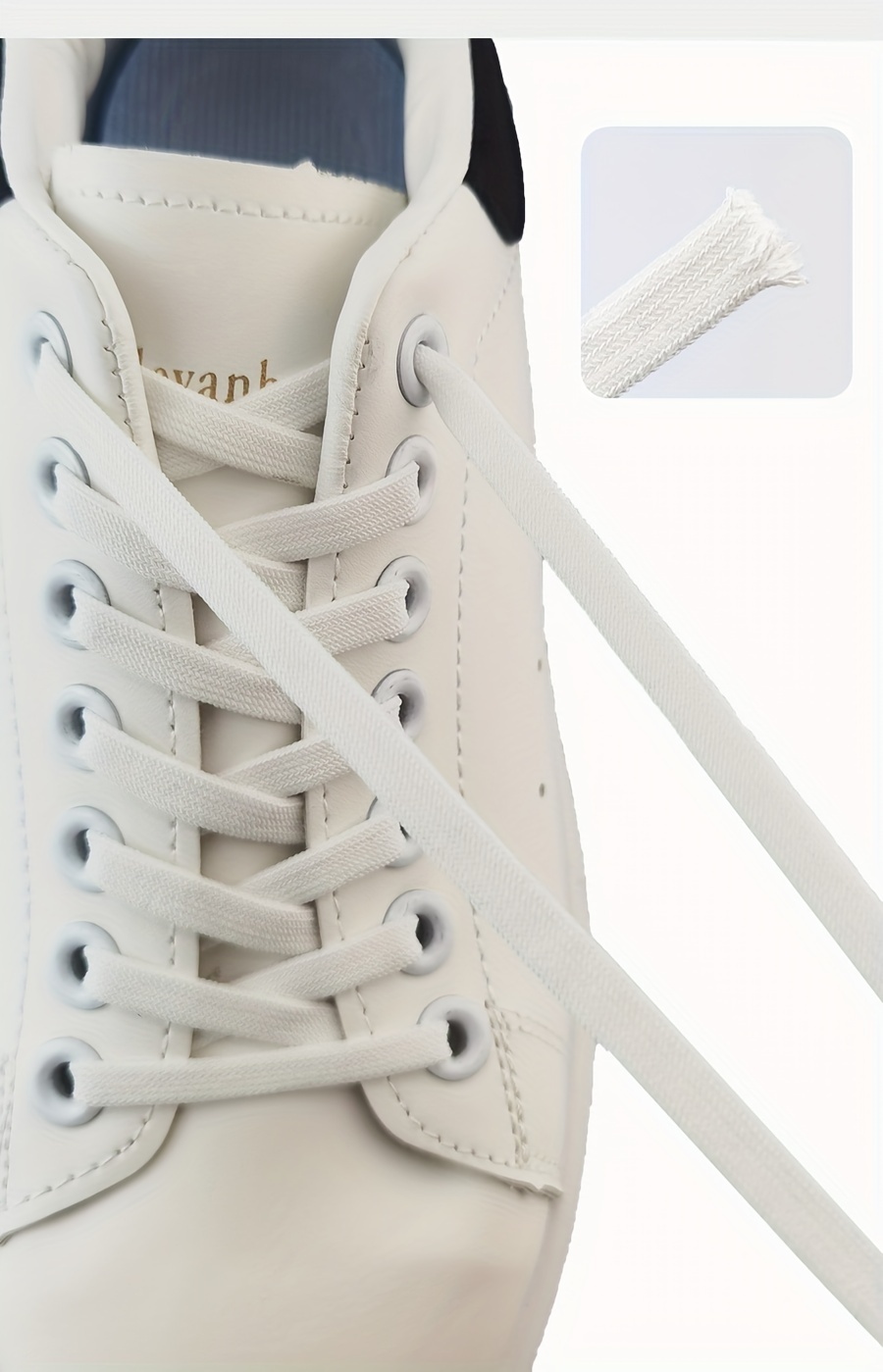 Casual Style Elastic Shoe Laces with Metal Buckles, 8mm Spandex, Hand Washable, Hollow Detail, Woven Lightweight Solid Color Shoe Strings - 1 Pair