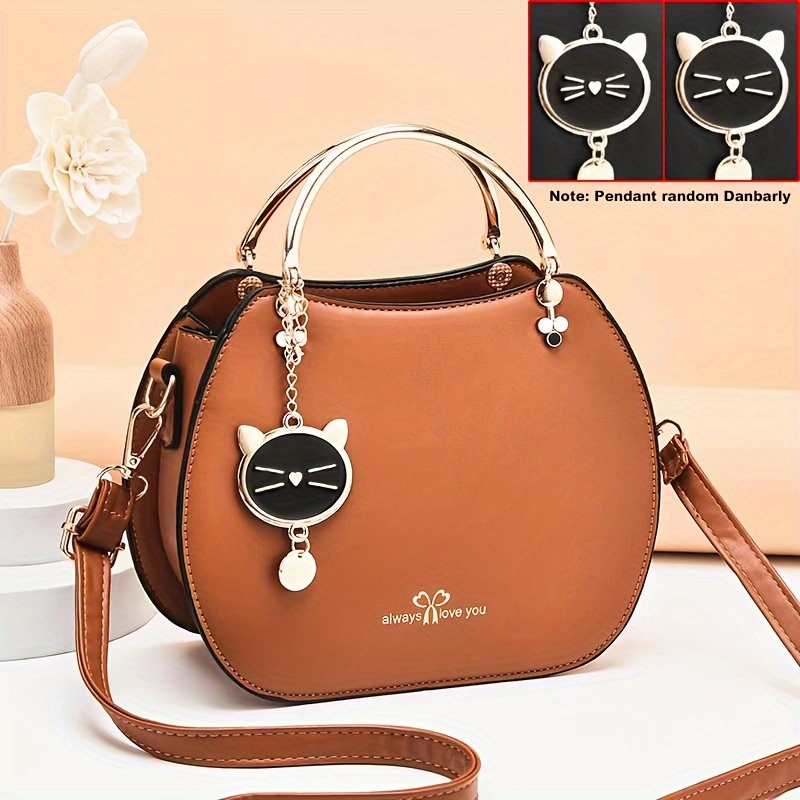 Women Fashion Handbag Cat 2026.Trendy Handbag Cat Pendant Cute Mini Crossbody Bag Women's - Temu ...