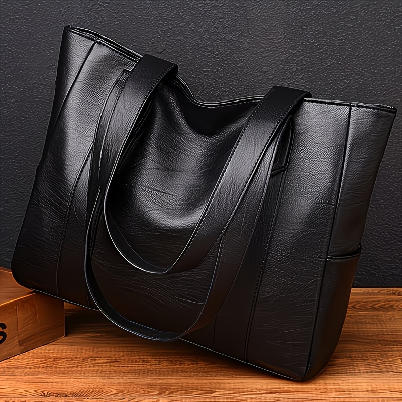 TEMU Women's Retro Handbag Worn On 1 Shoulder - Retro Simple Large-capacity Multi-functional Bag, Minimalist Handbag, Random Color Inside, Fixed