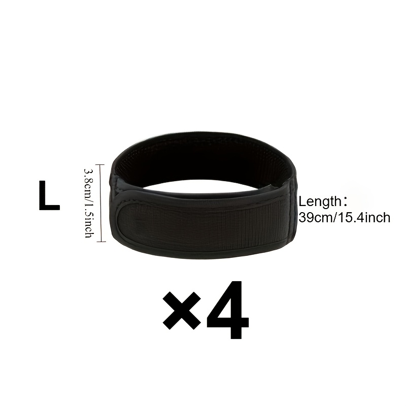 4pcs Unisex Elastic Waistbands - Adjustable Side Belts, Black, Comfortable & Stylish For , Perfect For Casual Attire, Everyday | Sleek |