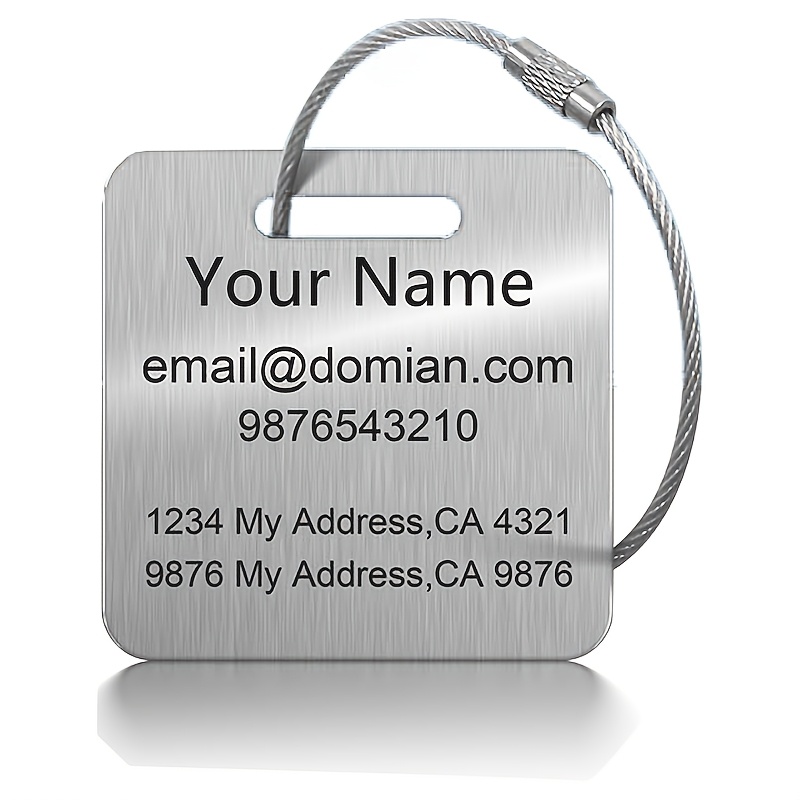 Customized Laser Engraved Stainless Steel Luggage Tag
