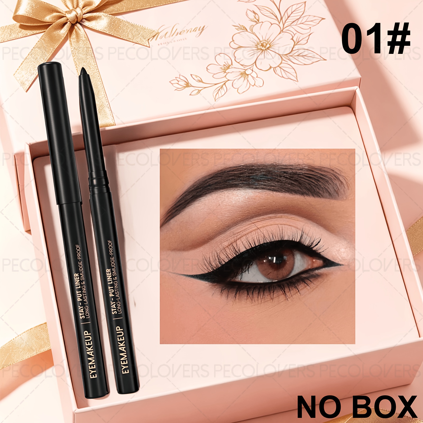 Image of 1pc Long-lasting Waterproof Black Eyeliner - , Soft Texture, Smooth Application, Convenient And Durable, Matte End, A Must-have For Beginners, Perfect For Music Festivals, Parties And Everyday Makeup