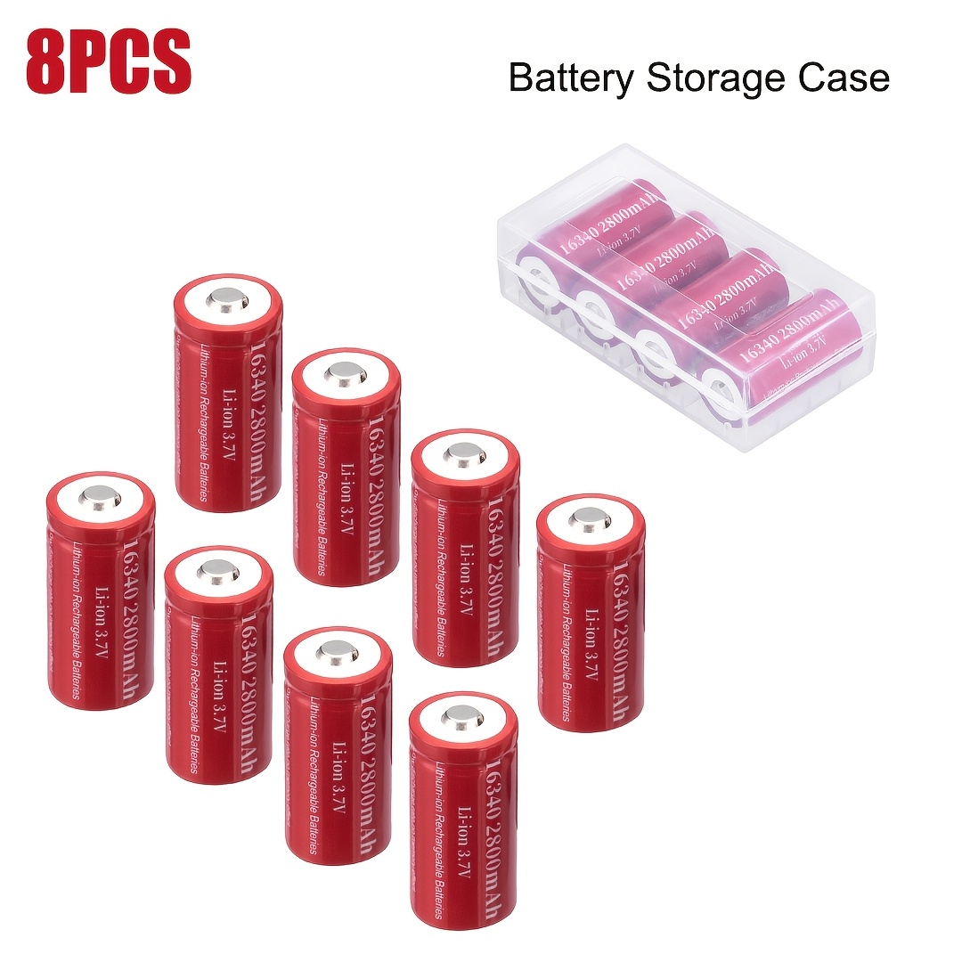 16340 2800mah High-capacity Rechargeable Li-ion 3.7v Battery For Flashlight Camera Alarms Li-