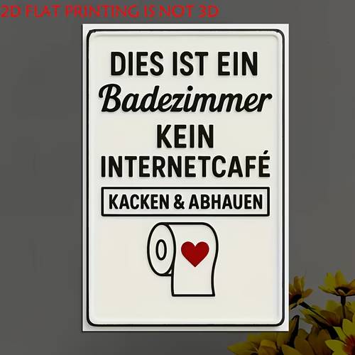 2d flat decorative plaques and ornaments 1pc of vintage german humorous wooden dies ist badezimmer keine internetcaf decorative sign suitable for home kitchen bathroom bar garage ideal gift for men and women 2d flat