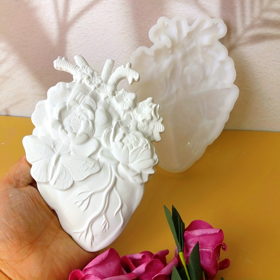 

Diy Heart-shaped Silicone Mold With Butterfly & - For Epoxy Resin, , And Cement Crafts - Home Decor Wall Hangings