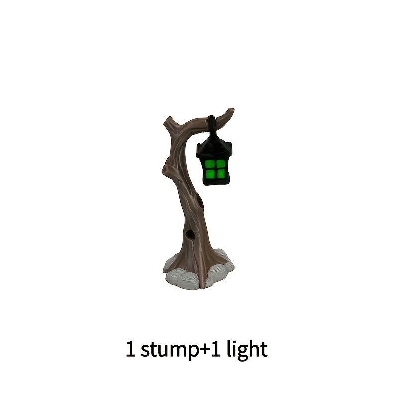 Image of 2pcs Miniature Landscape Decor Ornaments, Plastic Mini Festival Branch Lights, , Decorations For Enthusiasts