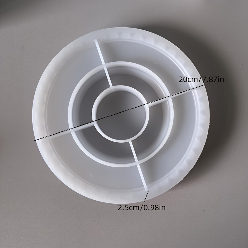 Image of Resin Silicone Jewellery Mould Round Love Border Storage Dish Epoxy Mold Circle Heart Tray Mould Handmade Gypsum Creative Pallet Mold Home Decor Making Supplies