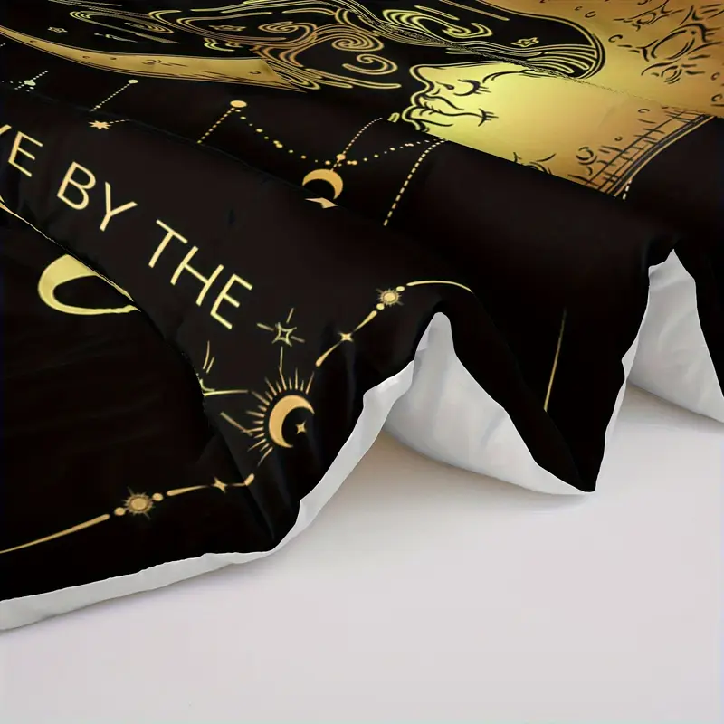 3 pcs couple comforter set sun and moon themed printed bedding queen and king comforter set for adults elegant and comfortable down comforter set 1 comforter 2 pillowcase without core Product details 4