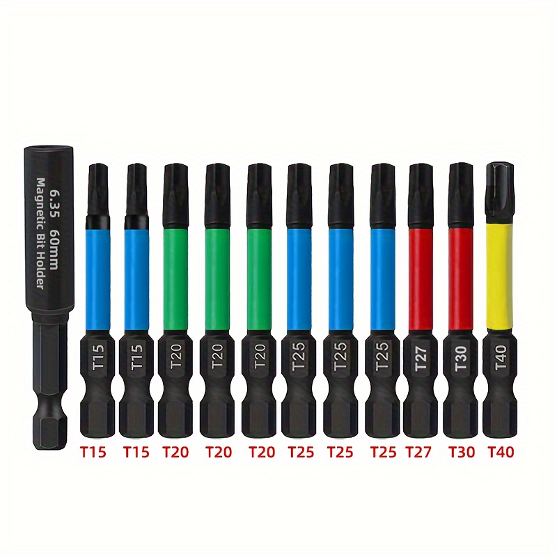 

12pcs Screwdriver Bit Set, 50mm, S2 Steel, 1/4" Hex -