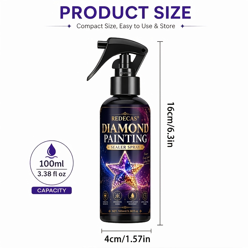 TEMU Diamond Painting Sealing Spray - High Gloss Sealant - Suitable For Diamond Painting, Jigsaw Puzzles, And Crafts; Easy To Apply; Provides