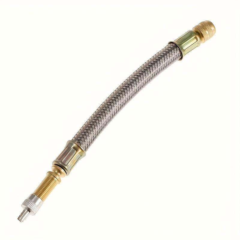 TEMU Adattatore Estensore per Valvola Pneumatico in Acciaio Inossidabile Intrecciato Flessibile da 15 cm