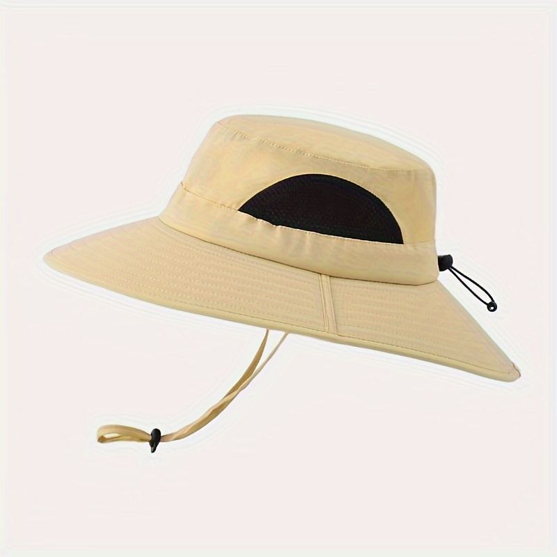 1pc Men's Nylon Outdoor Sun Hat With Neck Cover, Waterproof