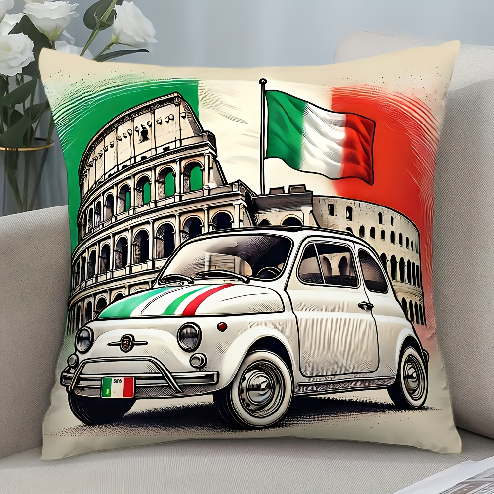 TEMU 1 cuscino design auto retr簷, chiusura con zip, lavabile in lavatrice, senza imbottitura, adatta per soggiorno, camera da letto o ufficio, regalo
