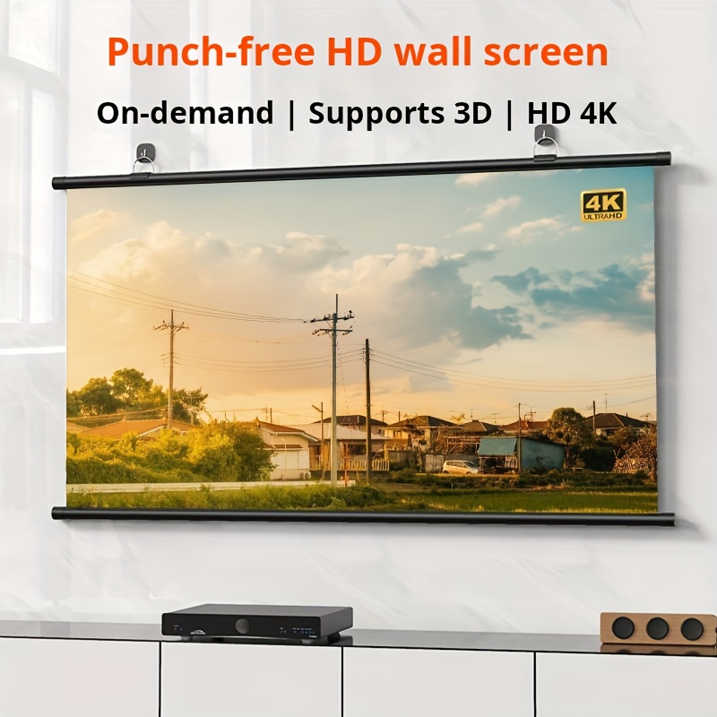 Image of An 84-inch 16:9 Foldable, Wrinkle-resistant Portable Projection Screen, Suitable For Home Theaters, Outdoor And Indoor Use, Supports Double-sided Projection, Ideal For Movie Screenings