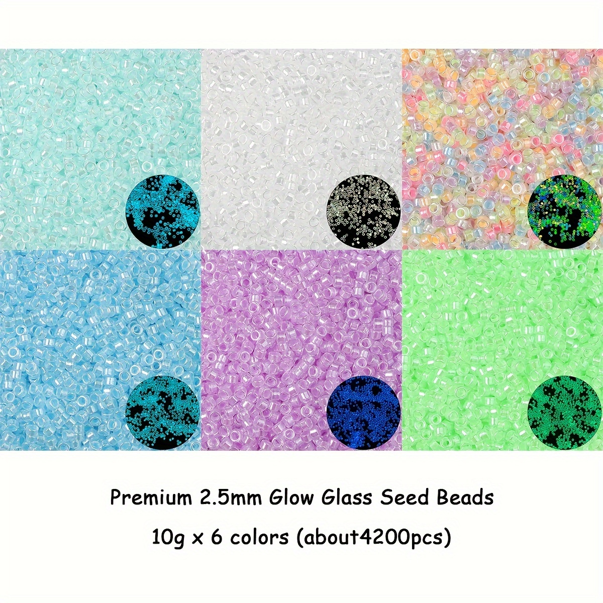 Image of 4200pcs Pack Suitable For Jewelry Making Seed Beads - 2.5mm Glow Beads For Diy Bracelets, Necklaces, Spacers & Loose Beads For Beading Crafts, Glass Beads For Jewelry
