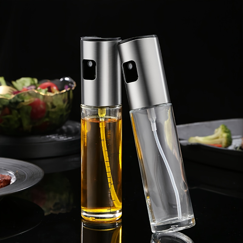 304 stainless steel and glass sauce and vinegar spray bottles kitchen press sprayers for oil soy sauce and vinegar