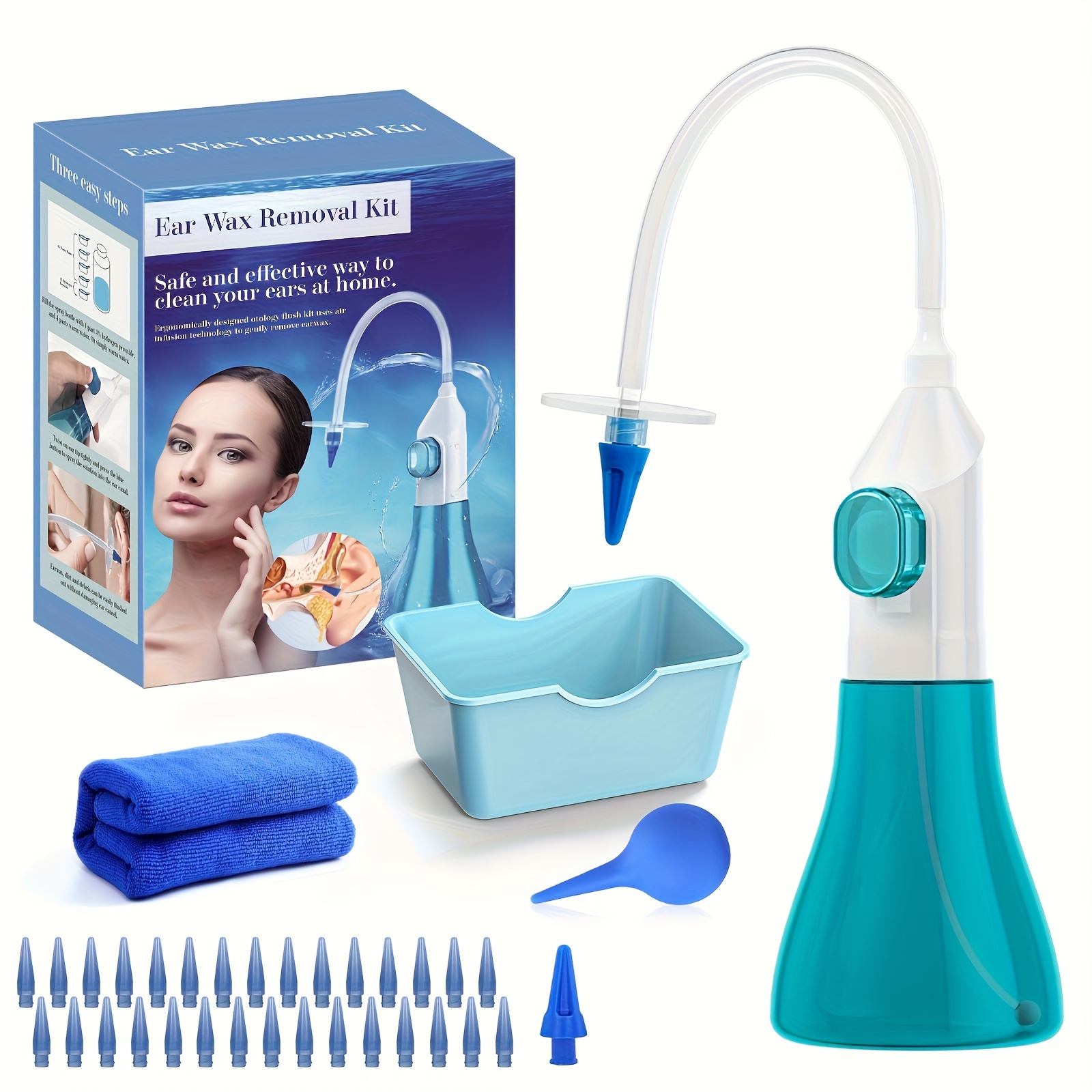 

34pcs Ear Wax Removal Kit - Portable, Safe & Ear Cleaning System For Adults, Ideal Gift For , Ear Wax Removal Tool