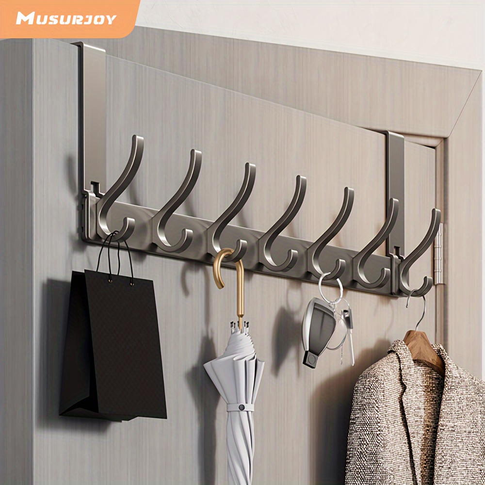 

Musurjoy Heavy-duty Over-the-door Hook - Multi-hook Design For Bathroom, Kitchen, Living Room & Bedroom - , Wall Mounted - Perfect Gift For Halloween & Christmas