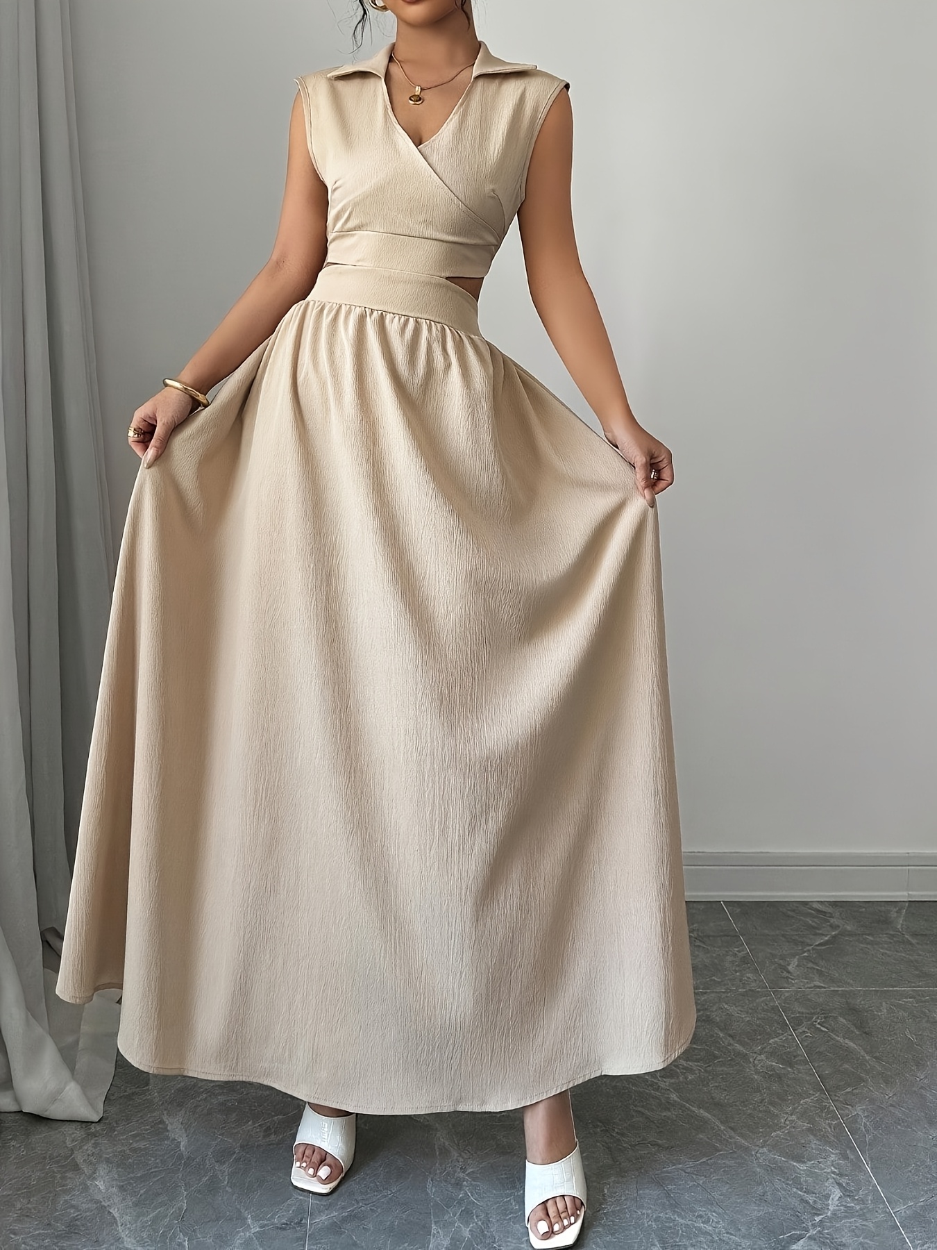 draped dress women BABEYOND Crisscross-Draped Plus Size Dress, Plus Size Dresses, Golden Brown, 18-20 This is a stunning Red Birthday Dresses | Type_Dresses Material:Red Heart