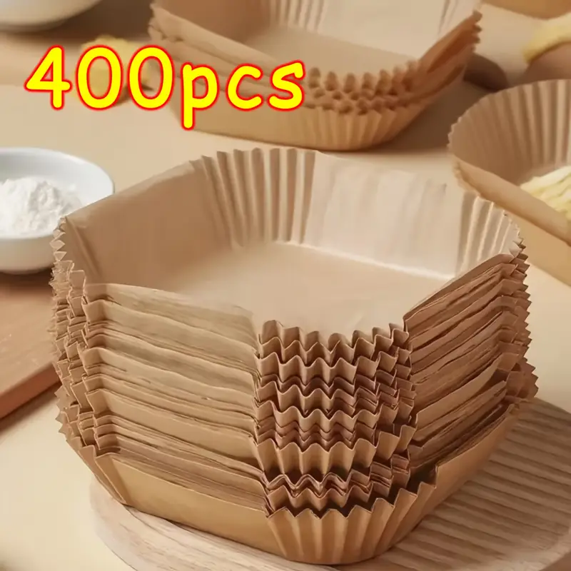 100 200 300 400pcs non stick air fryer liners brown paper sheets for baking roasting and microwaving easy to clean cooking great for home and commercial kitchens air fryer accessories Product details 2