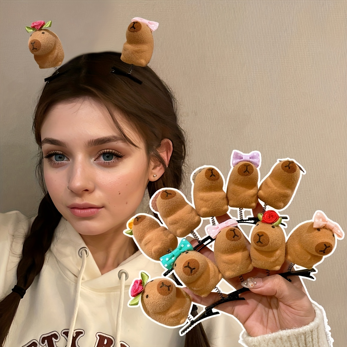 

Random 10/30pcs Women's Cute Capybara Cartoon Spring Clip - Headband Hair Clip Cute And Suitable For Hair Accessories