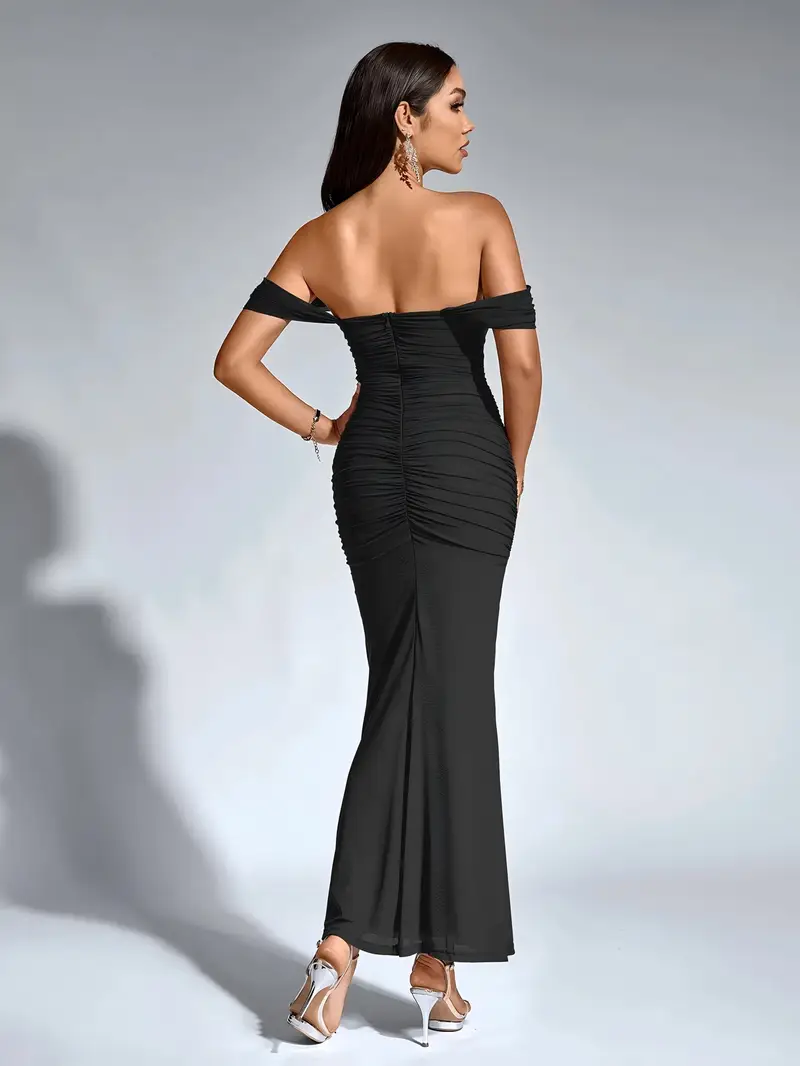 womens shoulder one shoulder maxi dress formal wedding guest - Temu Qatar womens shoulder one shoulder maxi dress formal wedding guest - Temu Qatar