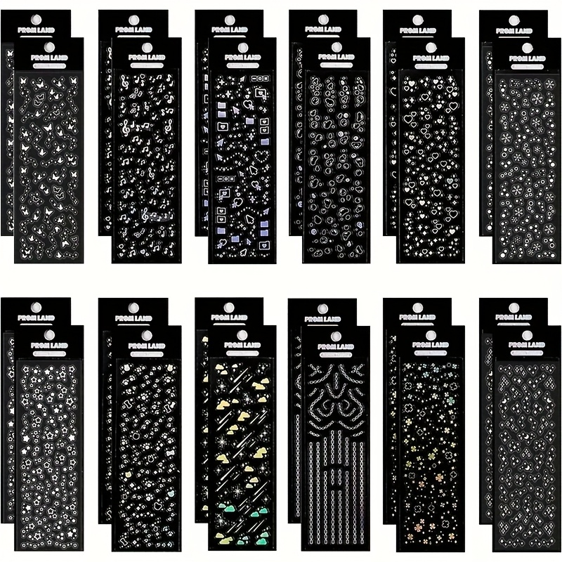 Image of Set Of 24 Laser-cut Material Stickers - Enhance Your Crafts With A Flair!
