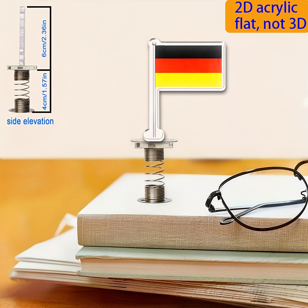 TEMU 2D-Flach . Auto-Ornament mit deutscher Flagge für den Frühling, minimalistische Windmühle im deutschen Stil als kleines Innendeko-Element,