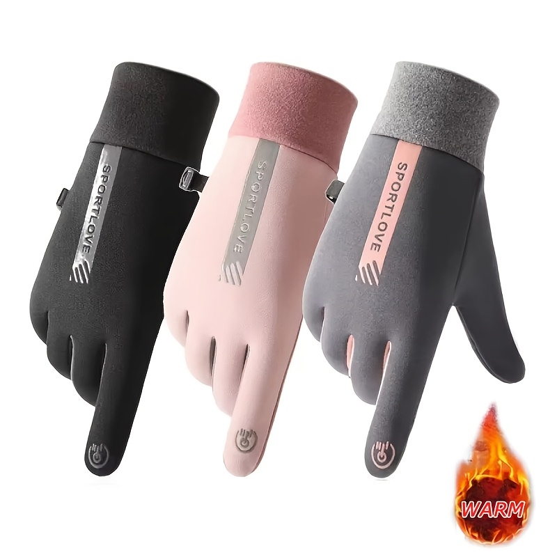 1 pair Unisex Winter Thermal Gloves Compatible for Smartphone - Cold Weather, Touchscreen Control, for  , Outdoor Activities - Christmas Gift (Hand/ ), random