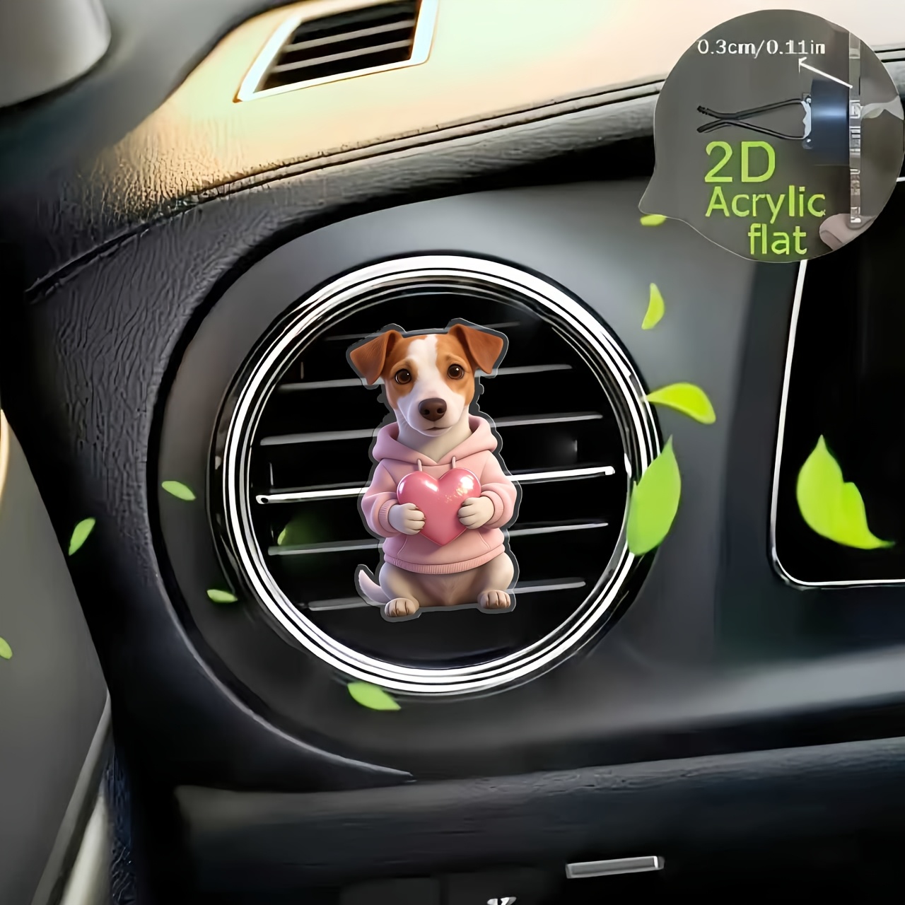 TEMU Piatto 2D, 1 pz " Terrier" Ricaricabile, Profumatore per Auto Ricaricabile a Clip Diffusore di , Accessorio per Interni Auto per Bocchetta