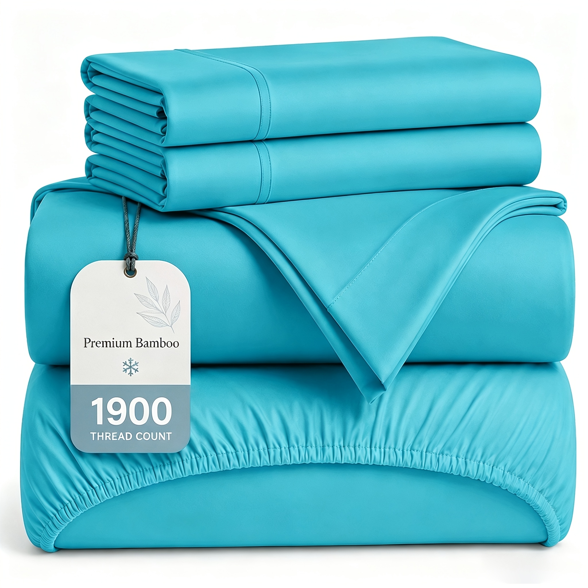 TEMU 4pcs Bamboo Sheets Set - Deep Pocket Derived From Bamboo Sheets - Moisture Wicking - T/f/q/k - Breathable & Skin-friendly, Kids Fitted Sheet,