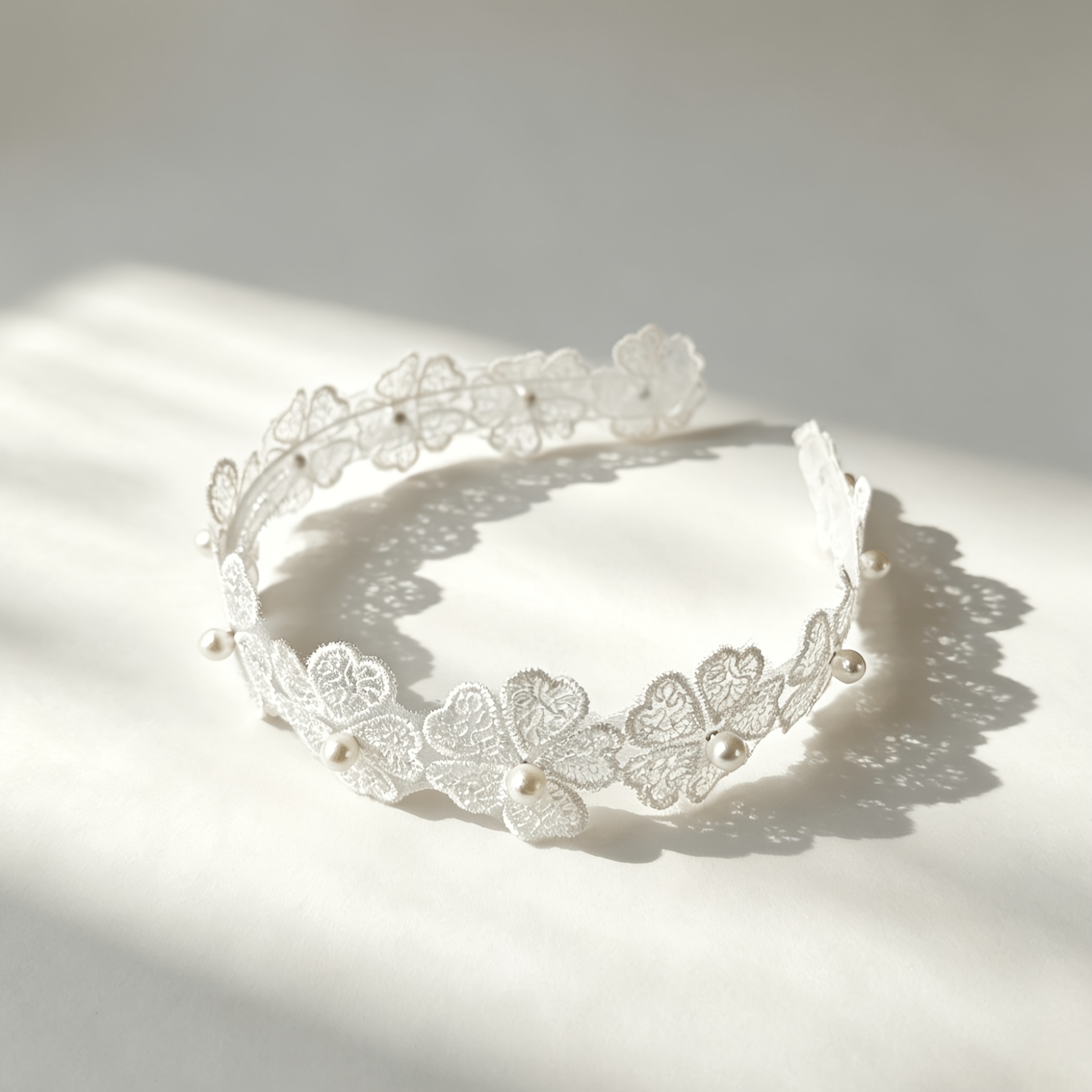 TEMU 1pc Single Piece Elegant Lace Flower Headband With Delicate Hoop Hair - Hair Suitable For Daily Wear, Weddings, Birthdays, Prom, Braids &