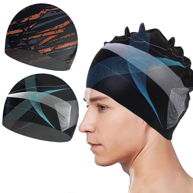 

Unisexe Silicone Swim Cap, Haute Élasticité Imperméable Chapeau de Natation, Non-Slip pour Long & Short Hair, Lavable à , Water Sports Training Gear - Noir