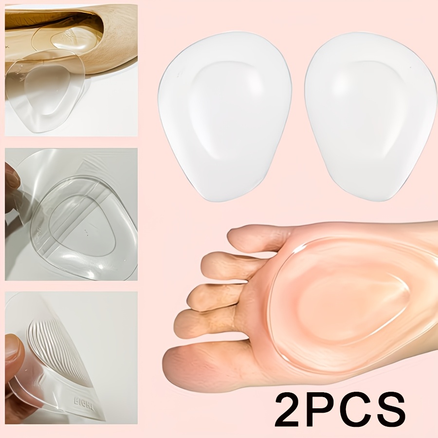 1 Pair Of Silicone Forefoot Cushioning Insoles, Invisible And Transparent, Wear-resistant, Metatarsal Support, Reusable, Suitable For High Heels, Foot Pressure