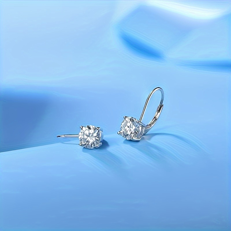 925 sterling   earrings moissanite leverback earrings 1 0ct 2 0ct     round cut lab   moissanite earrings weddings valentines day halloween anniversaries   holidays special occasions fine gift boxes Product details 2