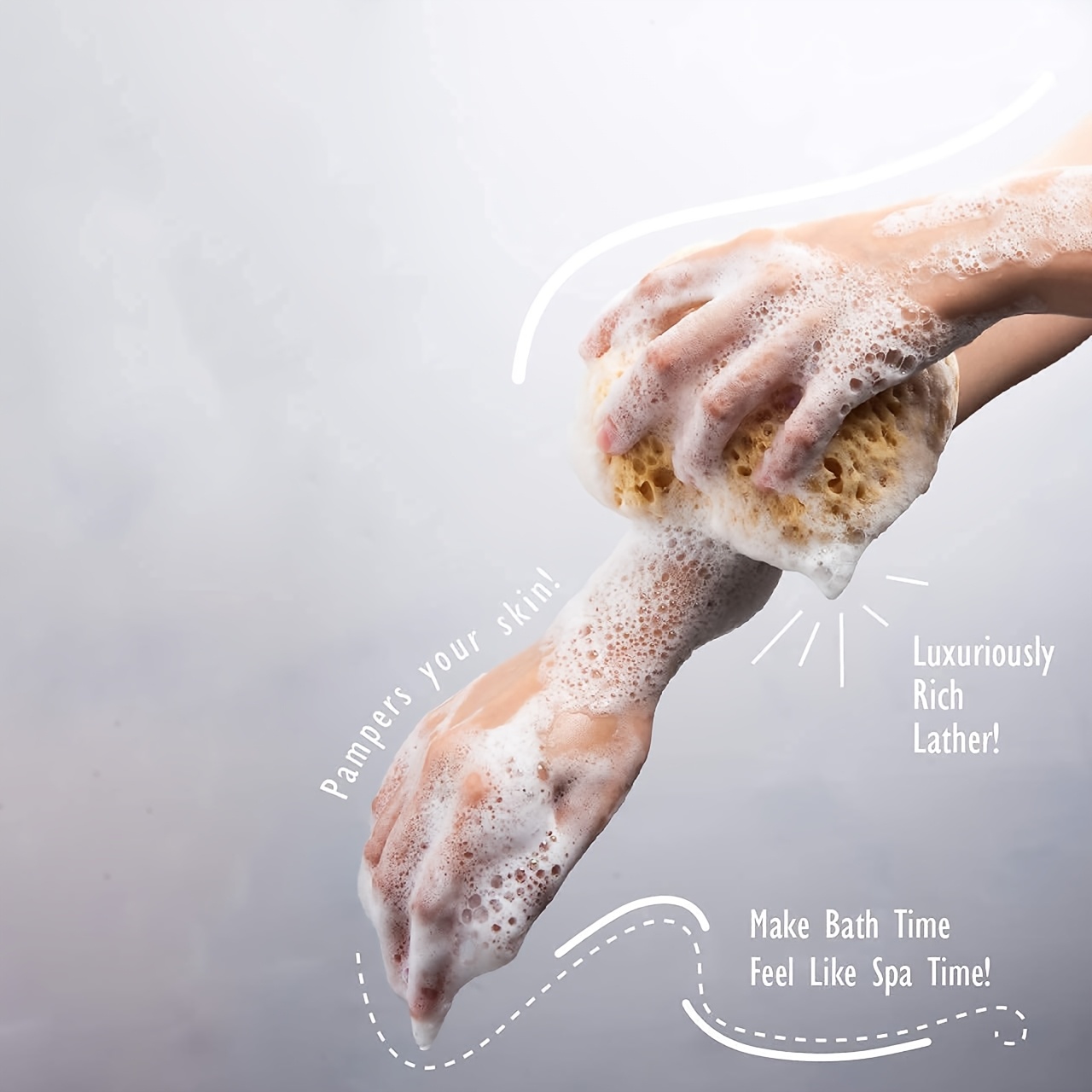3pcs Unisex Exfoliating Bath Sponges, Larger Size