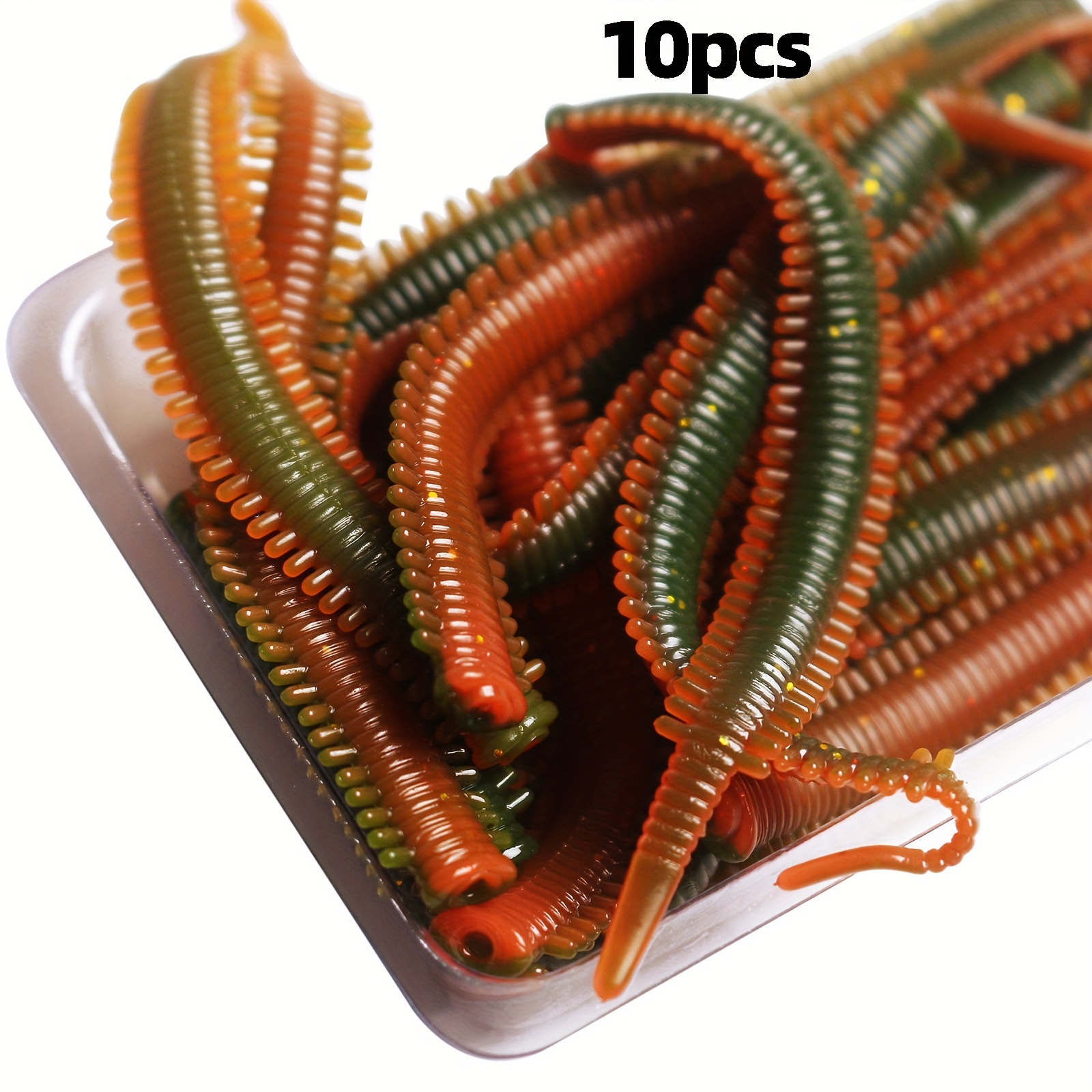 

10pcs 8cm Lure Sandworm Soft Lure Floating Water Small Root Needle Tail Noodle Worm Micro Soft Lure Fake Lure Fishing Gear