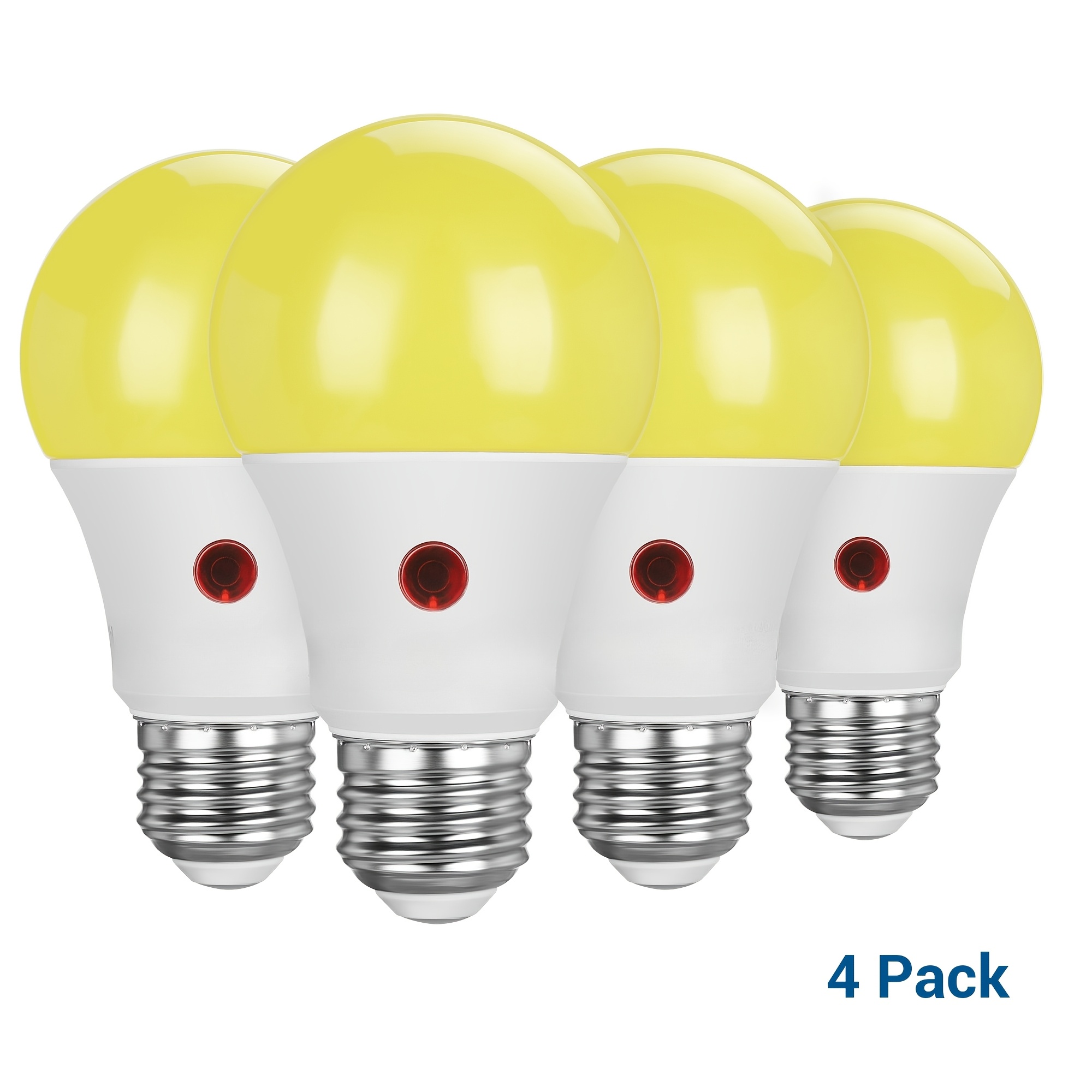 TEMU 4-pack Repellent Led Light Bulbs, Dusk To Dawn Light Sensor Led Bulb Led Light Bulbs, Soft Amber Yellow Light, 9w (60w Equivalent) , A19, E26