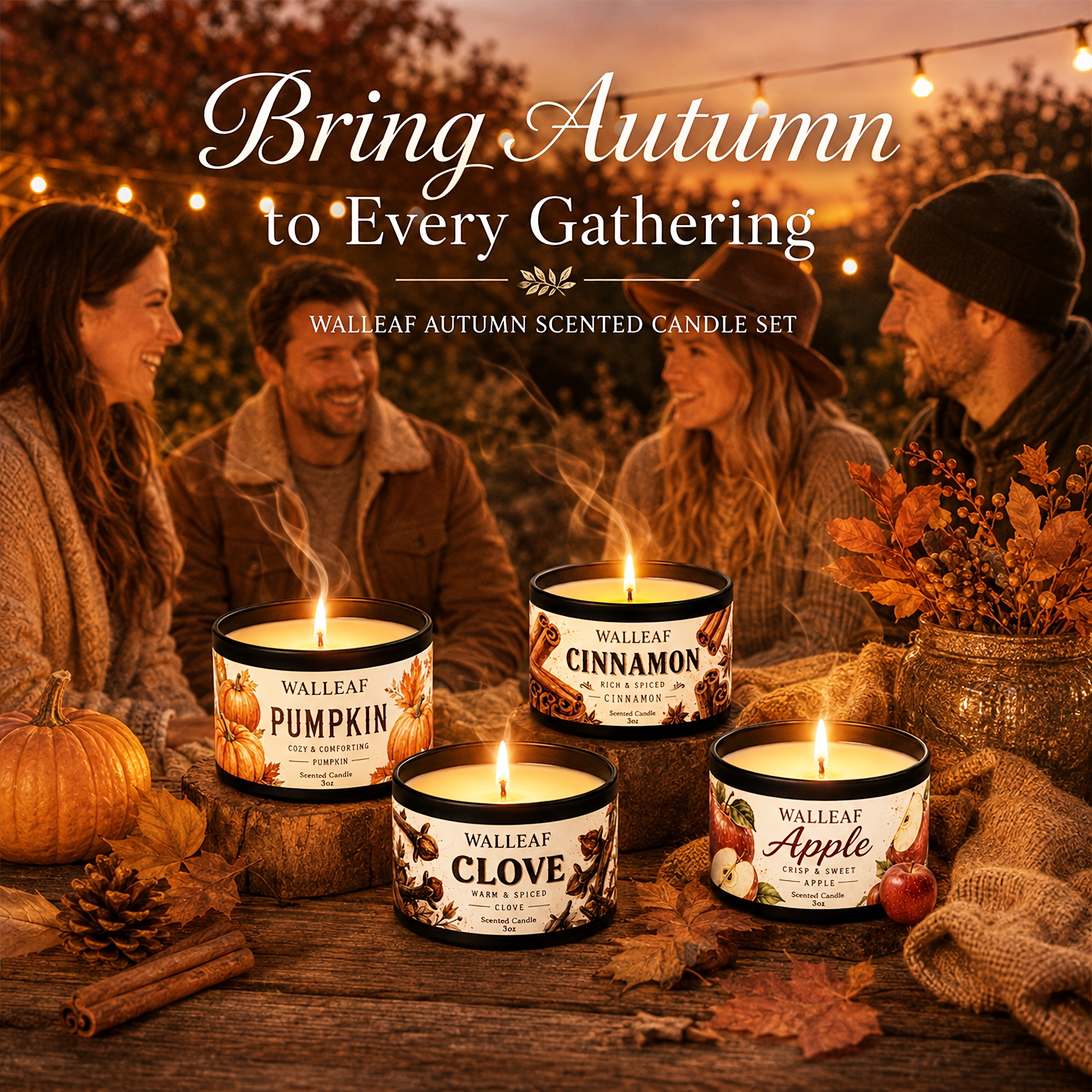 4er set herbst duftkerzen geschenkset je 3oz düfte kürbis