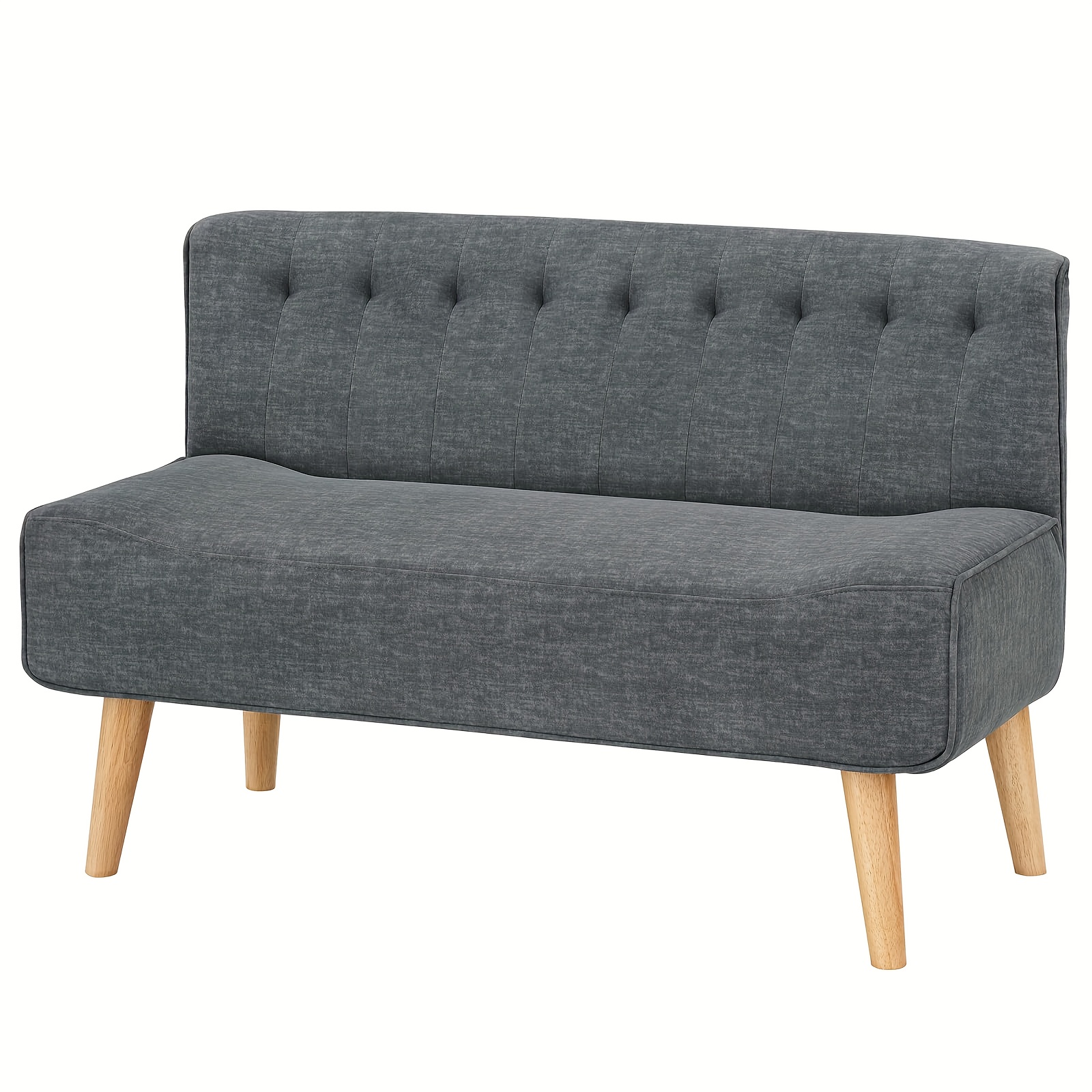 modern minimalist 2 seater sofa with plush cushions dark gray linen look upholstery sturdy wooden legs contemporary neutral   two seater sofa for living room bedroom durable comfortable seating   space saving design ideal for small spaces versatile for apartments condos apartment furniture condo decor linenlook fabric sofa   room sleeper sofa bed futon bed loveseat sofa bed sectional sofa for living room sofa for living room