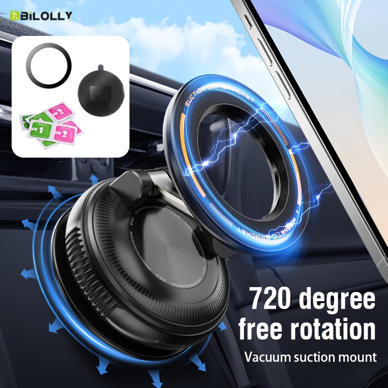 TEMU Upgraded Portable Vacuum Magnetic Suction Car Phone Holder, Which Is Telescopic And Foldable. Suitable For Iphone 16/15/14/13/11/11 Pro Max And