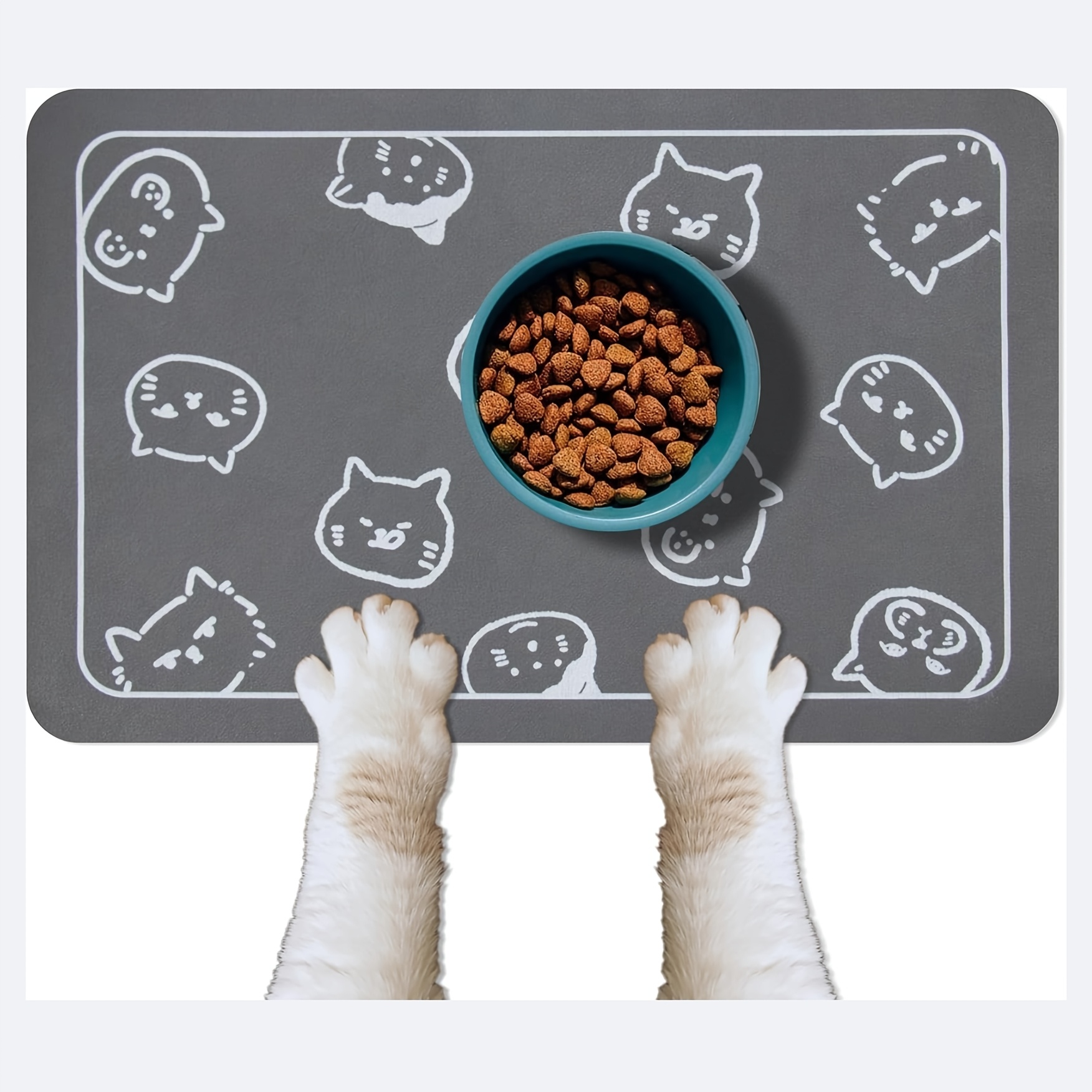 Pet Feeding Mat – Waterproof & Absorbent Bowl Mat, Spill-proof Non-slip Dining Pad, Easy-to-clean Mess-, Gift For Pet Owners